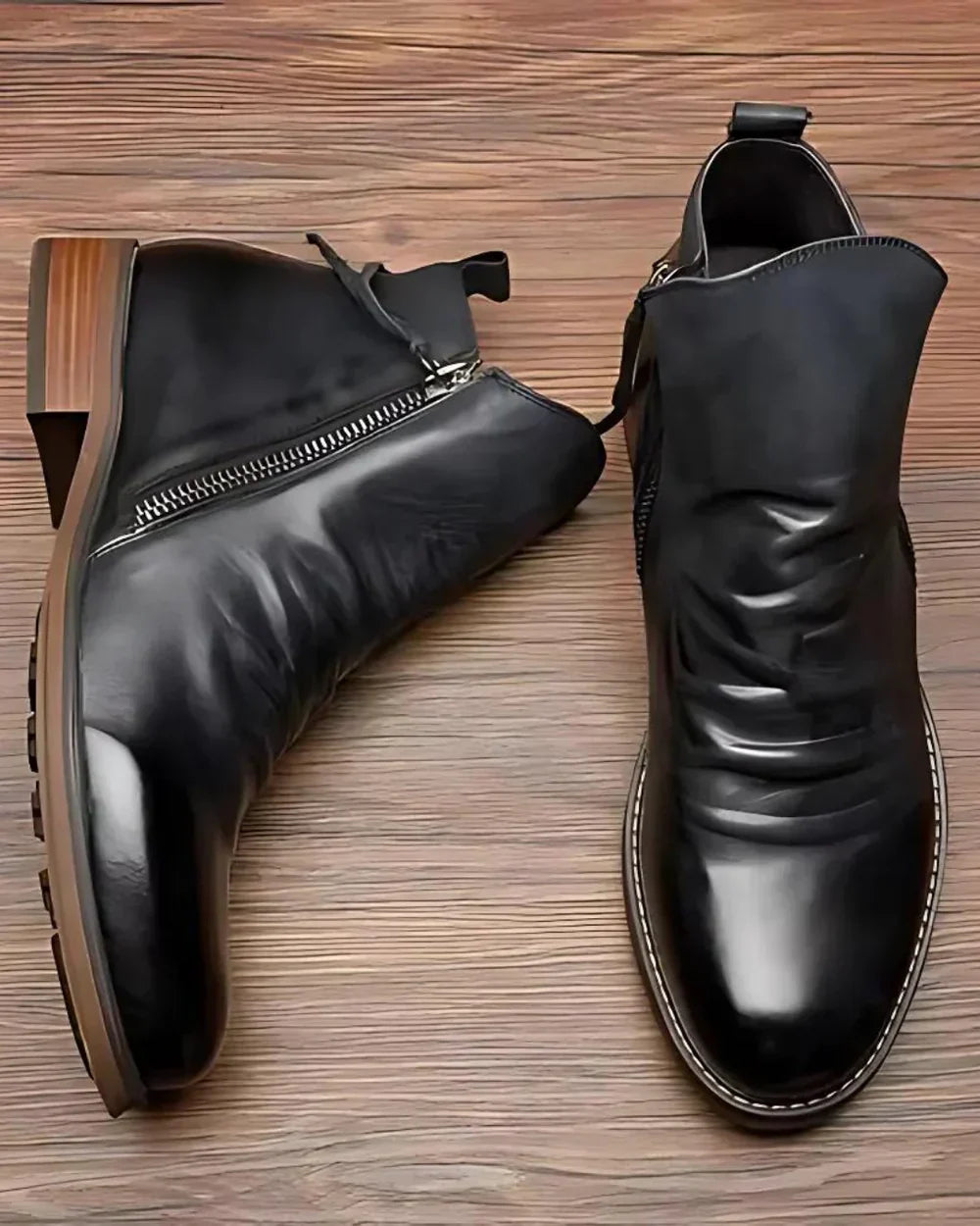 Lars - Bottines en cuir avec fermeture éclair latérale