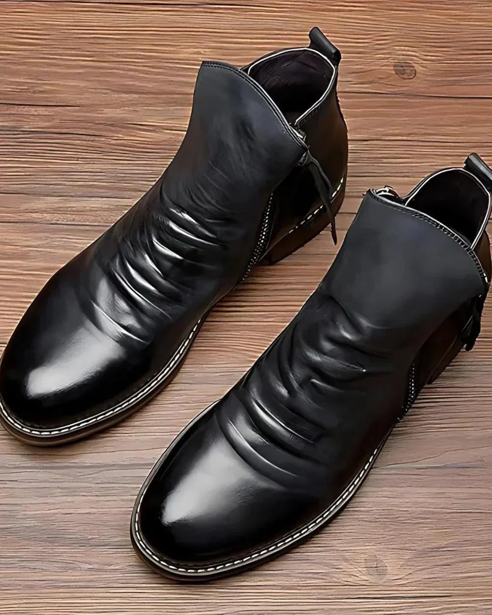 Lars - Bottines en cuir avec fermeture éclair latérale