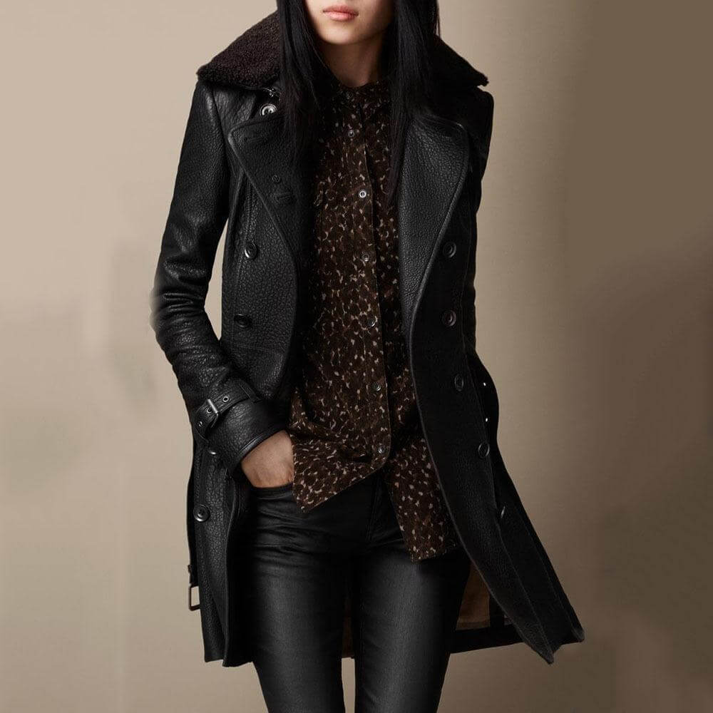 Chelsea - Luxe Leren Trenchcoat