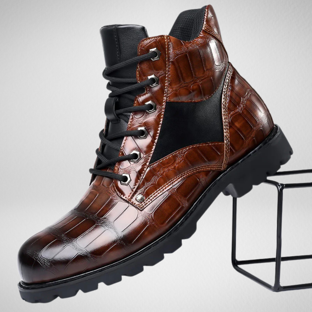 Quentin | Leren Croco Boots