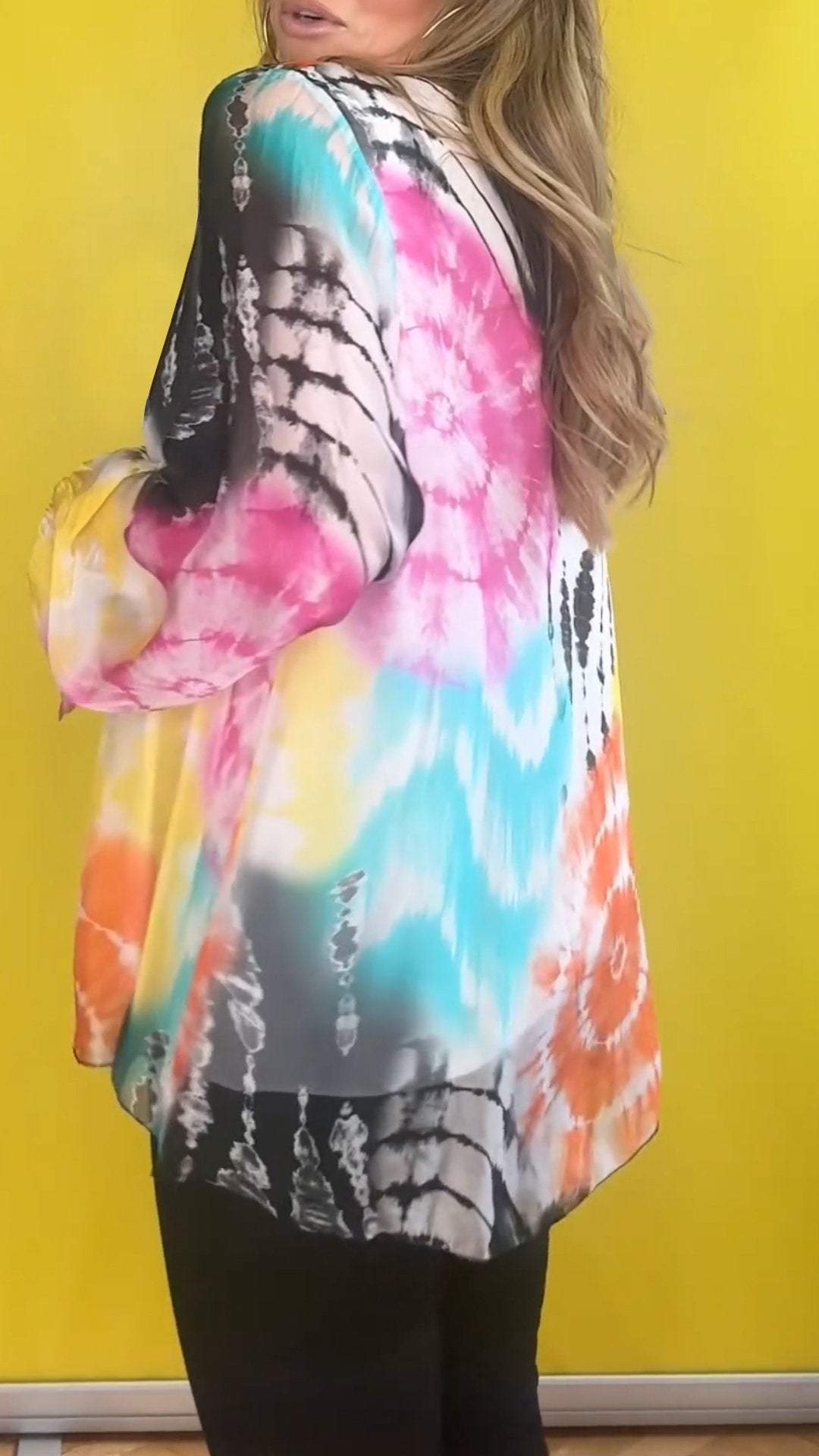 Isabelle - Haut décontracté tie-dye col V